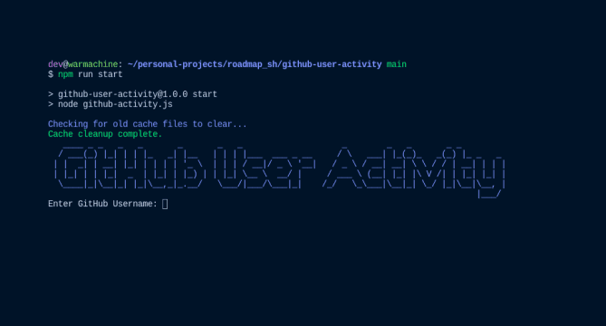 Github User Activity - CLI