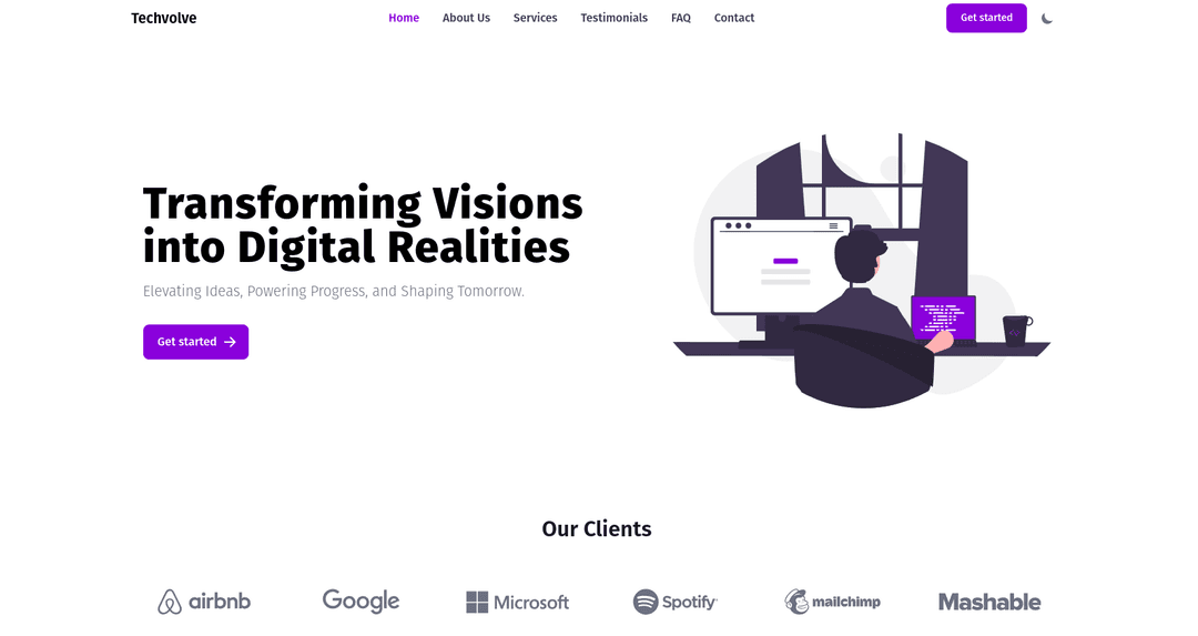 Techvolve Landing Page